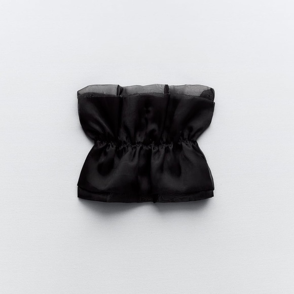 ZARA ORGANZA BANDEAU TOP - Picture 6 of 8